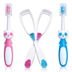 Starbuddy Kids Panda Toothbrush & Tongue Cleaner Set, 3+ Years, Pack of 4