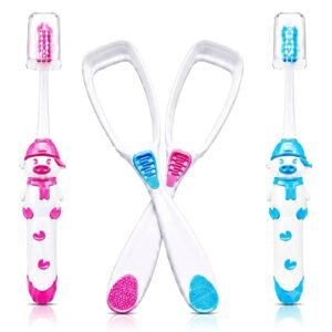 Starbuddy Kids Penguin Toothbrush & Tongue Cleaner Set, 3+ Years, Pack of 4